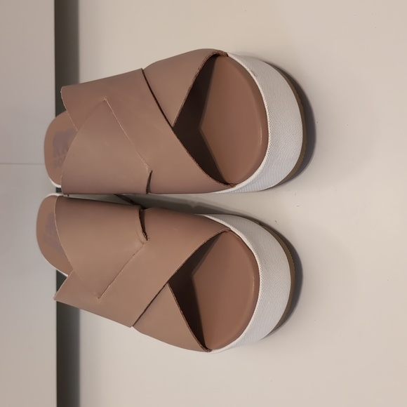 Sorel Women's Flatform Mule Sandals Honest Beige Sea Salt Size 9.5 - Picture 3 of 10